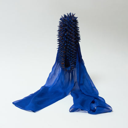 Scarf with Center Spiky Shibori Narrow Width