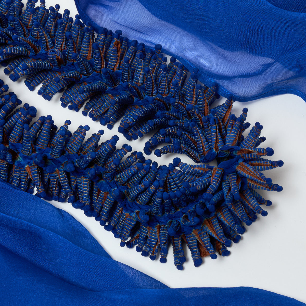 Scarf with Center Spiky Shibori Narrow Width