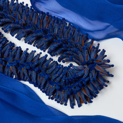 Scarf with Center Spiky Shibori Narrow Width