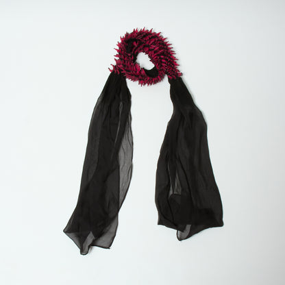 Scarf with Center Spiky Shibori Narrow Width