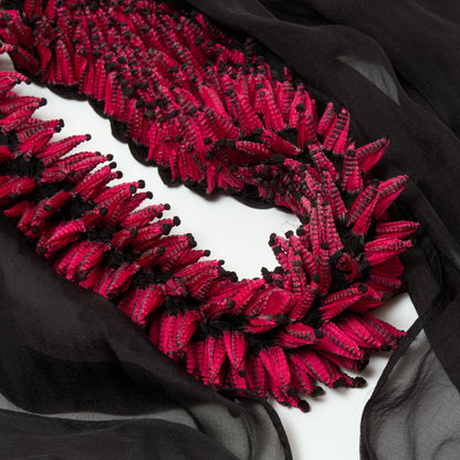 Scarf with Center Spiky Shibori Narrow Width