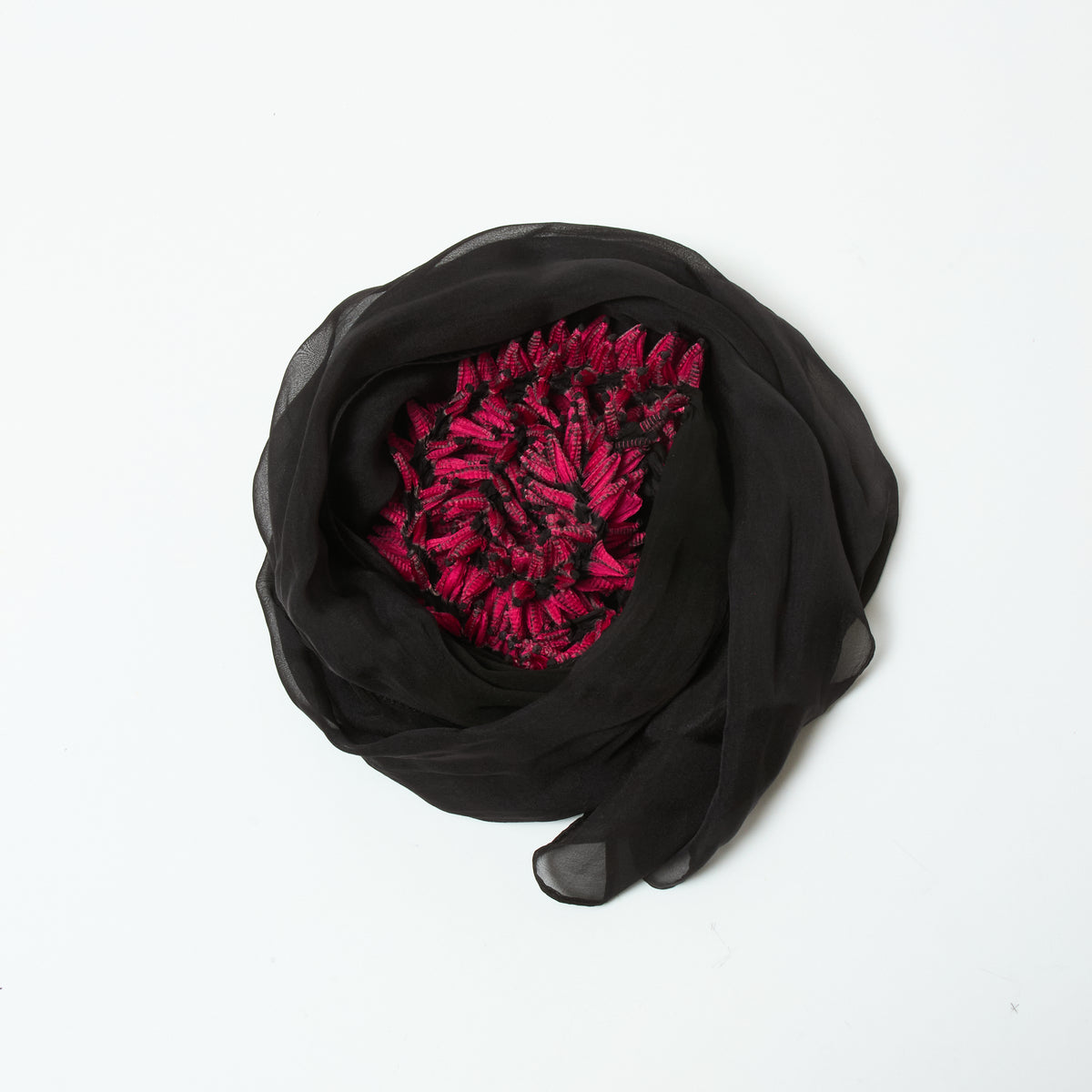 Scarf with Center Spiky Shibori Narrow Width
