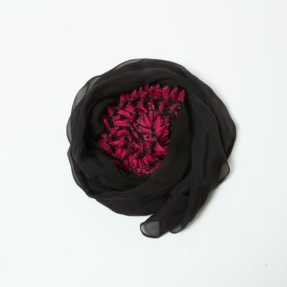 Scarf with Center Spiky Shibori Narrow Width