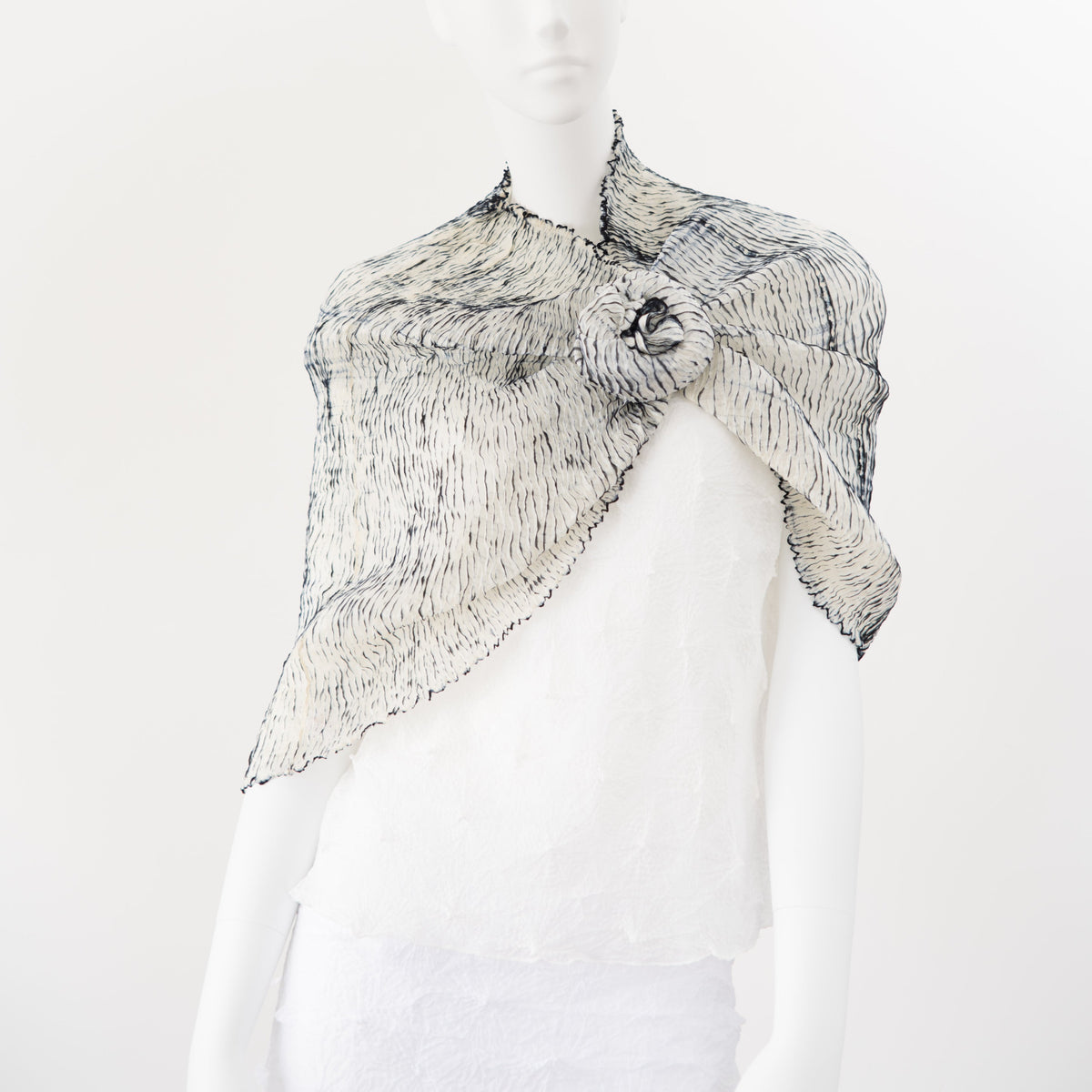 Wavy Silk Circular Scarf