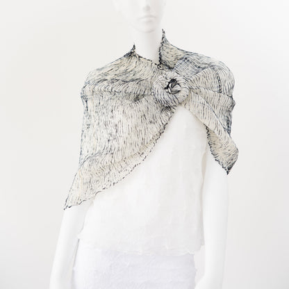 Wavy Silk Circular Scarf