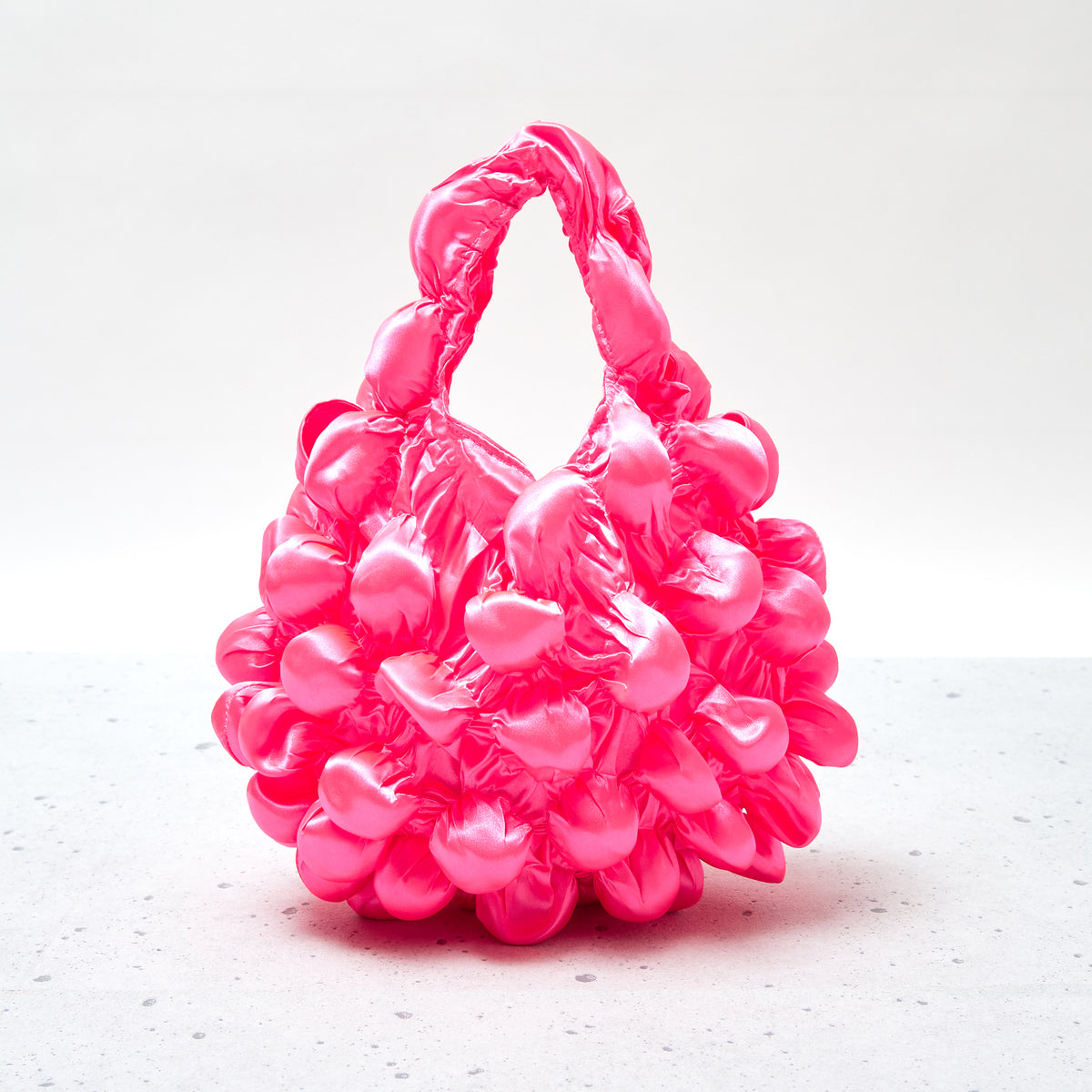 Large Pom-Pom Bags Satin