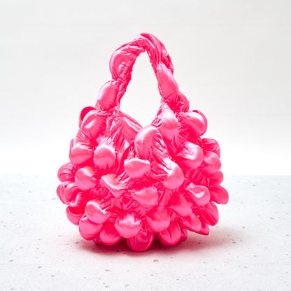 Large Pom-Pom Bags Satin