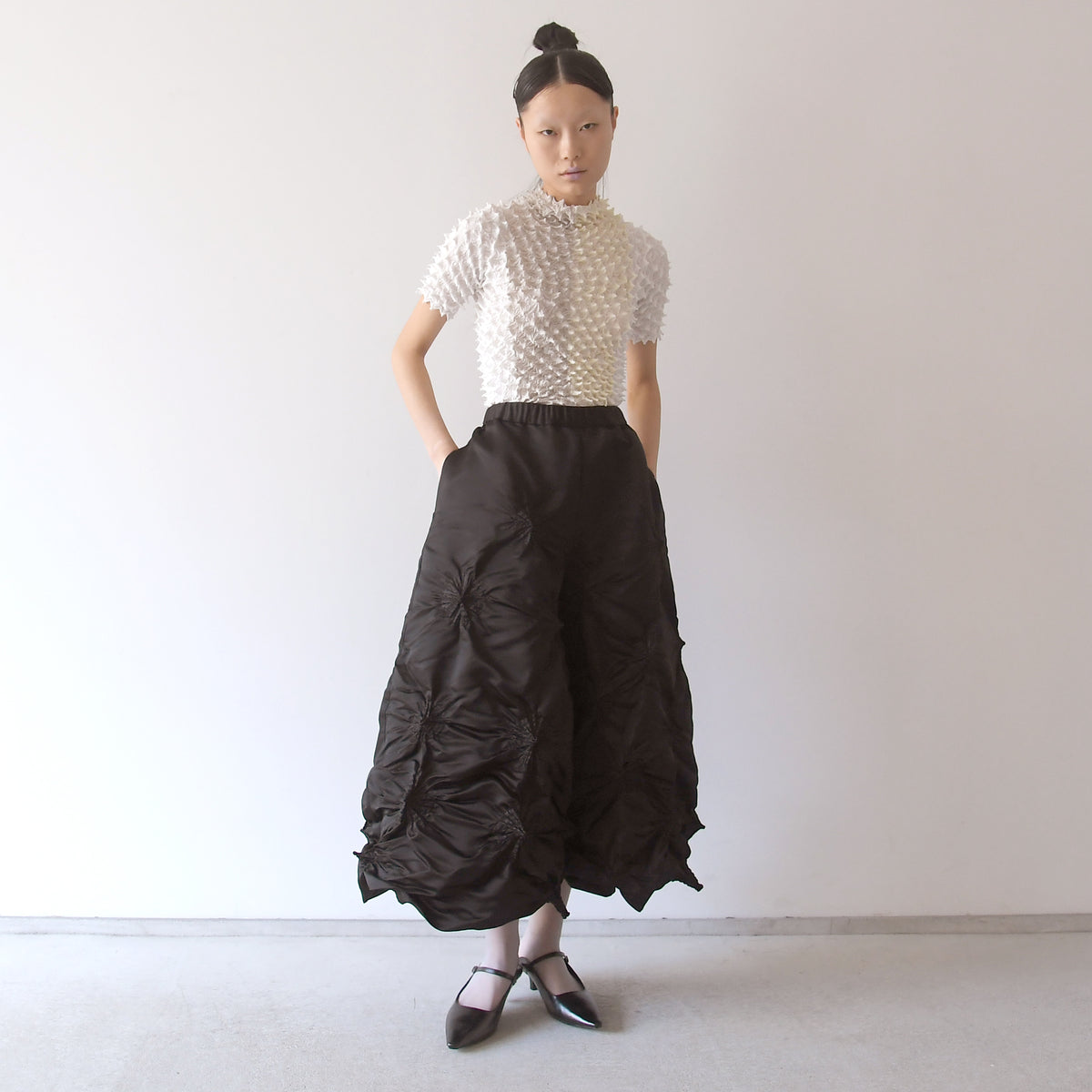Rolled-up Shibori Pants
