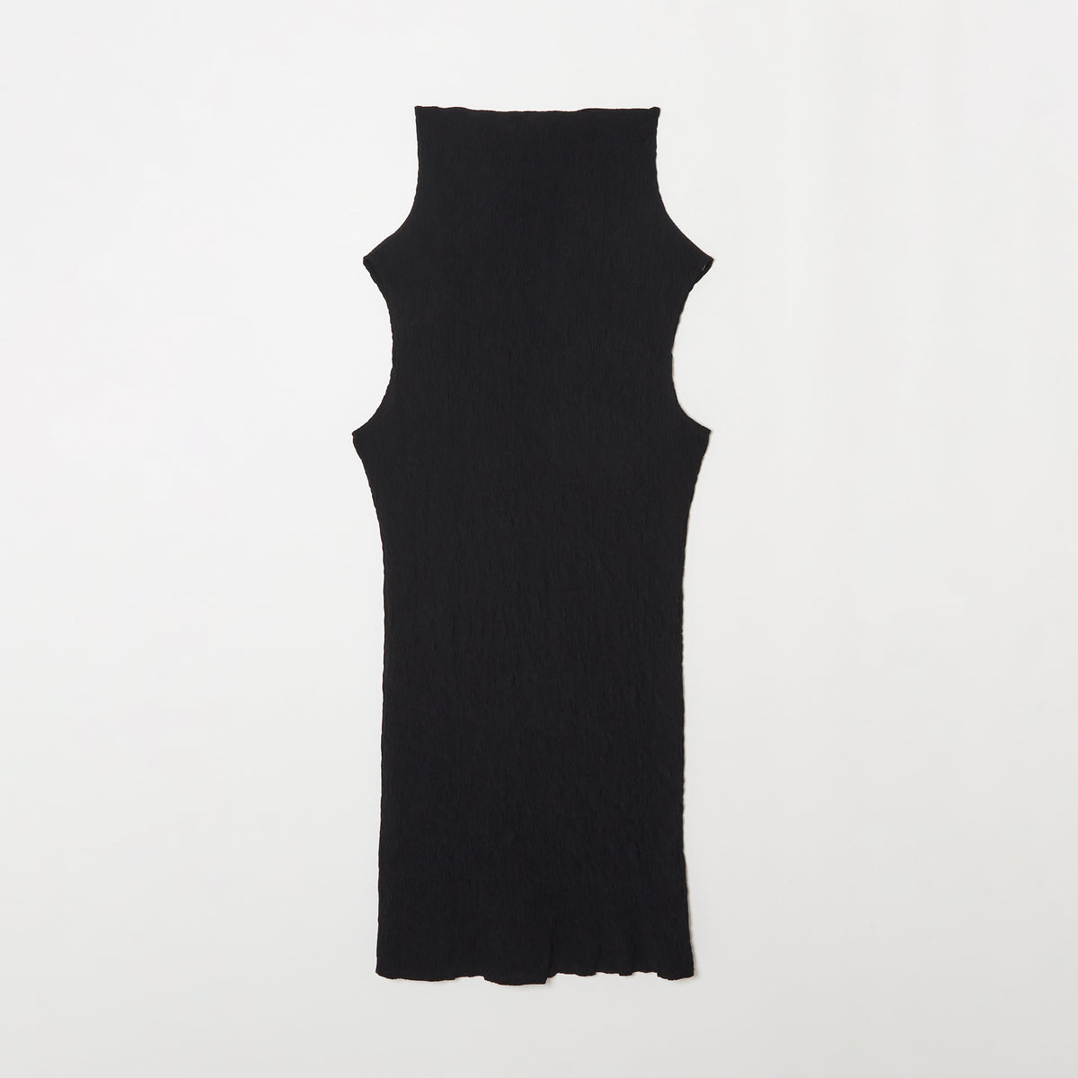 Wavy Sleeveless High Neck Dress