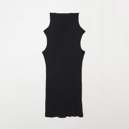 Wavy Sleeveless High Neck Dress