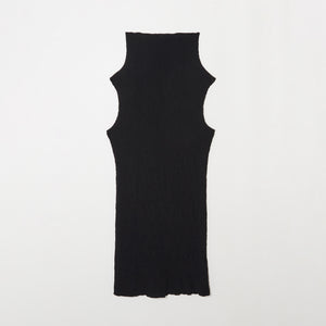 Wavy Sleeveless High Neck Dress
