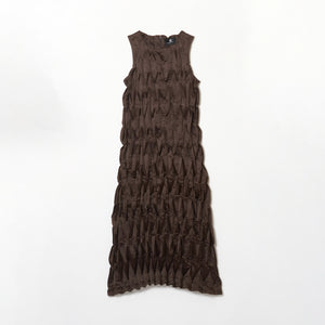 Sleeveless Dress with Accordion Pleats - Solid Colors