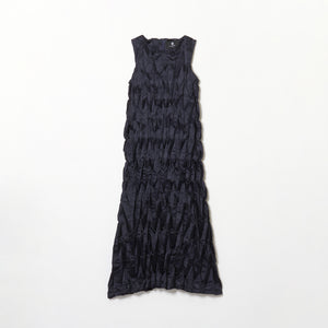 Sleeveless Dress with Accordion Pleats - Solid Colors