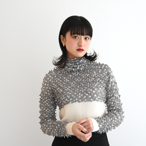 Spiky Shibori Cardigans - Chiffon/Dots