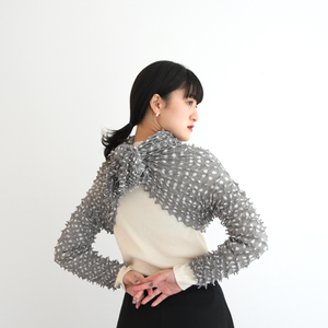 Spiky Shibori Cardigans - Chiffon/Dots