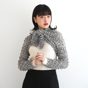 Spiky Shibori Cardigans - Chiffon/Dots