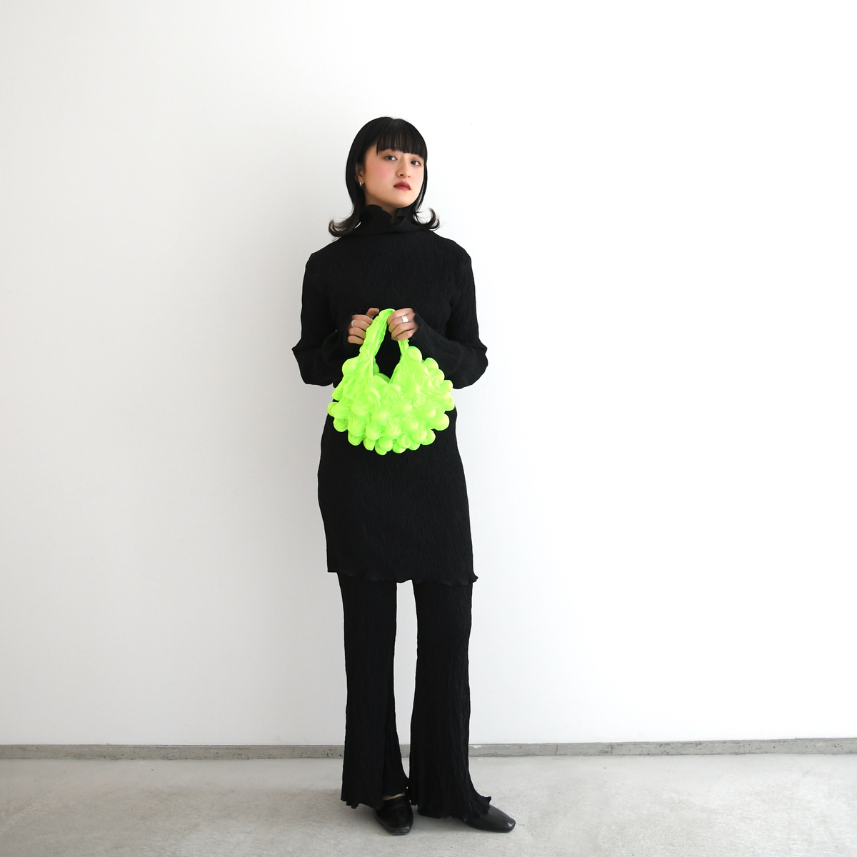 Large Pom-Pom Bags Satin