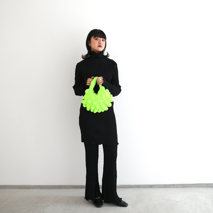 Large Pom-Pom Bags Satin
